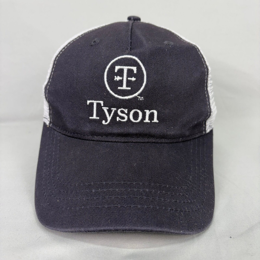 Cap America Tyson Foods Trucker Hat Mens OSFA Navy White Snapback Mesh Cap